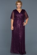 Long Purple Plus Size Evening Dress ABU514