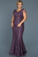 Long Lavender Plus Size Evening Dress ABU512