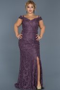 Long Lavender Plus Size Evening Dress ABU513