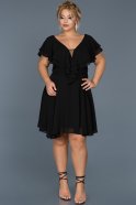 Short Black Plus Size Evening Dress ABK273
