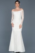 Long White Evening Dress ABU011