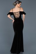 Long Black Mermaid Velvet Evening Dress ABU523