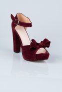 Burgundy Suede Evening Shoes MJ6601