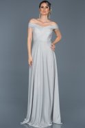 Long Silver Engagement Dress ABU446
