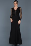 Long Black Invitation Dress ABU516