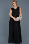 Long Black Plus Size Evening Dress ABU056