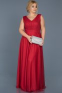 Long Red Plus Size Evening Dress ABU056