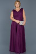 Long Purple Plus Size Evening Dress ABU056