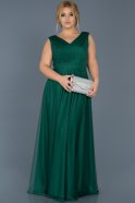Long Emerald Green Plus Size Evening Dress ABU056
