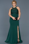 Long Emerald Green Plus Size Evening Dress ABU473