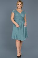 Short Turquoise Oversized Evening Dress ABK306