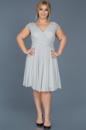 Short Grey Oversized Evening Dress ABK306