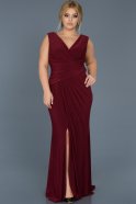 Long Burgundy Plus Size Evening Dress ABU532