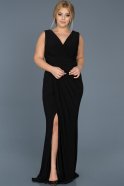 Long Black Plus Size Evening Dress ABU532