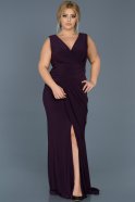Long Violet Plus Size Evening Dress ABU532