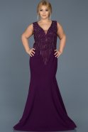Long Purple Oversized Mermaid Evening Dress ABU536