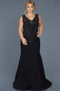 Long Black Oversized Mermaid Evening Dress ABU536