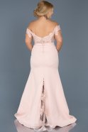 Long Powder Color Oversized Evening Dress ABU013