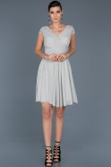 Short Grey Invitation Dress ABK361