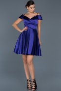 Short Purple Satin Invitation Dress ABK309