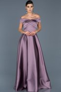 Long Lavender Satin Engagement Dress ABU541