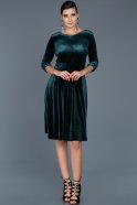 Emerald Green Velvet Invitation Dress ABK316