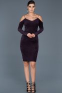 Short Purple Velvet Invitation Dress ABK331
