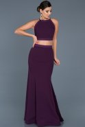 Long Purple Mermaid Evening Dress ABU545