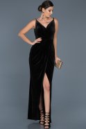 Long Black Velvet Engagement Dress ABU547