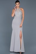 Long Grey Mermaid Prom Dress ABU473