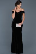 Long Black Mermaid Velvet Evening Dress ABU559