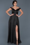 Long Black Engagement Dress ABU560