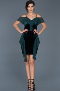Short Emerald Green Velvet Invitation Dress ABK344