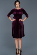 Purple Velvet Invitation Dress ABK316