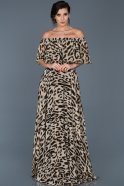 Long Leopar-Brown Evening Dress ABU267