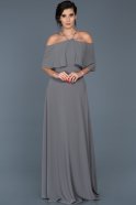 Long Grey Prom Gown ABU703