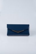 Navy Blue Patent Leather Evening Bag V419