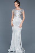 Long Silver Mermaid Prom Dress ABU292