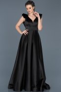 Long Black Engagement Dress ABU576