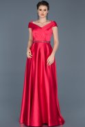 Long Red Engagement Dress ABU578
