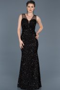 Long Black Mermaid Prom Dress ABU579