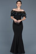Long Black Mermaid Prom Dress ABU558