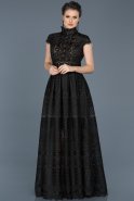 Long Black Engagement Dress ABU582
