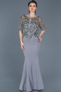 Long Grey Mermaid Evening Dress ABU222