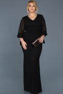 Long Black Plus Size Evening Dress ABU539