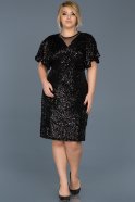 Short Black Plus Size Evening Dress ABK362