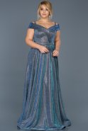 Long Turquoise Plus Size Evening Dress ABU592