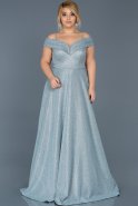 Long Turquoise Oversized Evening Dress ABU590