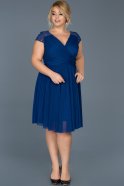 Short Sax Blue Oversized Evening Dress ABK306
