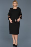 Short Black Plus Size Evening Dress ABK364